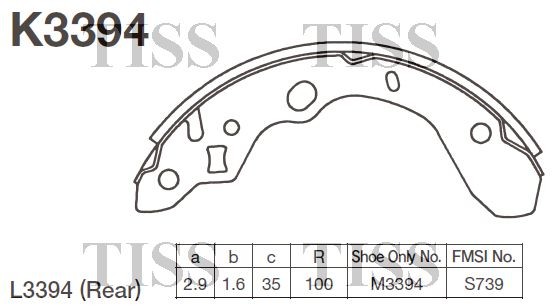 Колодки тормозные барабанные Mazda 323 1.4-2.0TD 98- K3394 K3394 MK KASHIYAMA
