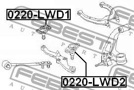 опора шаровая передняя наружная!\ Nissan Skyline R34 4WD 0220-LWD2 FEBEST