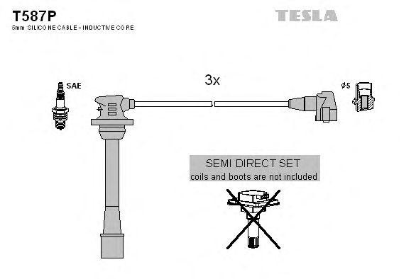 к-кт проводов!\ Toyota Land Cruiser Prado (J90)/4Runner II 3.4 95-08 T587P TESLA