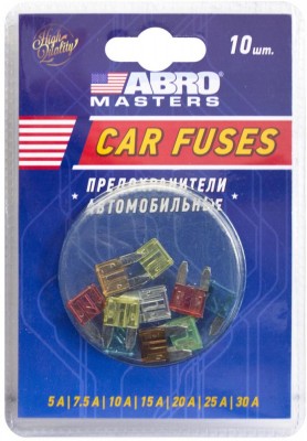 Набор флажковых предохранителей  Abro Masters мини, 10 шт. FUAI3707AS ABRO