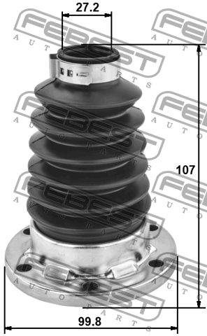 Пыльник ШРУСа VW Jetta (05-) внутреннего комплект FEBEST 2315P-PAS4WD FEBEST