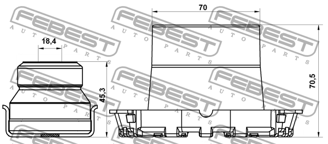 Пыльник заднего амортизатора с отбойником комплект TSHB-ADT250R-KIT FEBEST