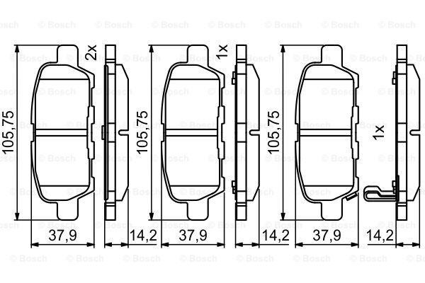 Колодки тормозные NISSAN X-Trail,Qashqai,Tiida INFINITI FX RENAULT Koleos задние 0986494861 BOSCH