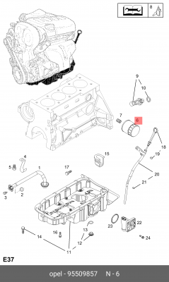 Фильтр масляный GM GENERAL MOTORS 95509857 95509857 GENERAL MOTORS