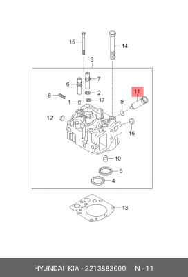 Стакан на форсунки 10 мм. AERO-540 2213883000 HYUNDAI KIA
