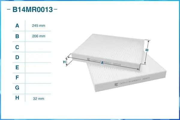 Фильтр салонный пылевой B14MR0013 B14MR0013 CWORKS