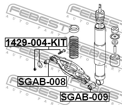 Сайлентблок SGAB-008 SGAB-008 FEBEST