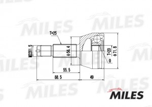 ШРУС наружный FORD FIESTA/KA/MAZDA 121 1.3 95- (GKN 302872) GA20104 GA20104 MILES