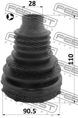 Пыльник ШРУСа внутренний 90,5х110х28 FORD RANGER TKE 2011- 2115-TKE4WDT 2115-TKE4WDT FEBEST