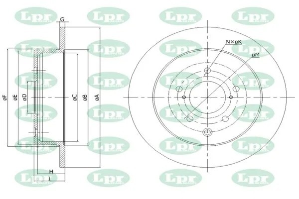 Диск тормозной T2030P T2030P LPR
