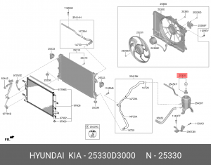 Крышка бачка расширительного KIA Sportage (16-) OE 25330D3000 HYUNDAI KIA