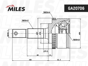 ШРУС наружный NISSAN PRIMERA 99-07 GA20706 GA20706 MILES