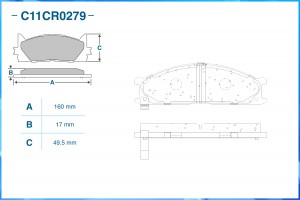 Тормозные колодки передние, Low Metallic C11CR0279 C11CR0279 CWORKS