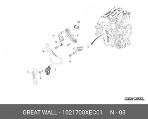1021700XEC01 Цепь масляного насоса 4C20 1021700XEC01 GREAT WALL