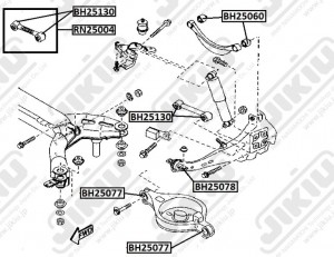 Сайлентблок задн продольного рычага MAZDA 6 02-08 BH25078 BH25078 JIKIU