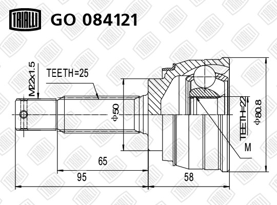 ШРУС наружный Hyundai Accent 94- MT GO084121 GO 084121 TRIALLI