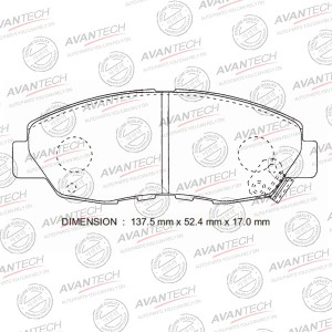 Колодки тормозные дисковые Avantech передние (противоскрипная пластина в компл.) AV1053 AVANTECH