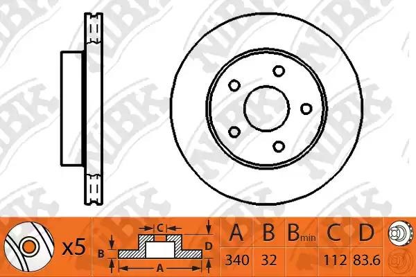Диск тормозной TOYOTA LC 200 2007 RN1268 RN1268 NIBK