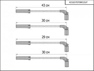 Провода ВН УМЗ-4216 Евро3 Г-3302 Бизнес (силикон) /Cargen/ (до 09.2011) (под ГБО 4216370708013LP CARGEN
