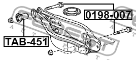 Болт крепления рычага задн подвески TOYOTA RAV4 05-12 0198-007 0198-007 FEBEST