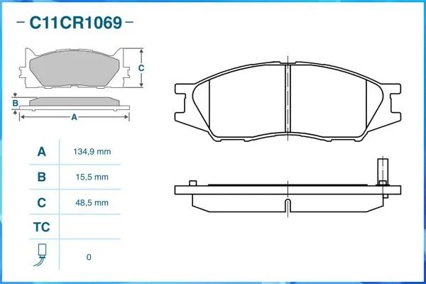 Тормозные колодки передние Low Metallic C11CR1069 C11CR1069 CWORKS