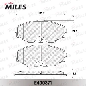 Колодки тормозные передние (без датчика) (Смесь Low-Metallic) NISSAN MAXIMA QX ( E400371 MILES