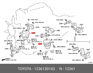 Опора двигателя 12361-30143 12361-30143 TOYOTA