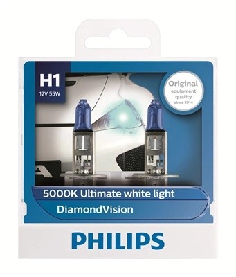 Лампа 12V H1 55W P14.5s бокс (2шт.) Diamond Vision PHILIPS 12258DVS2 PHILIPS