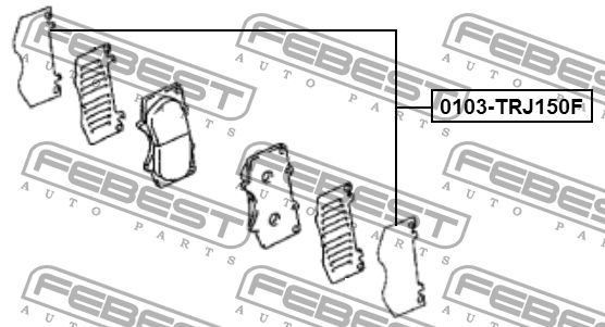 Комплект монтажный для дисковых колодок TOYOTA LAND CRUISER PRADO 150 2009-2017  0103-TRJ150F FEBEST