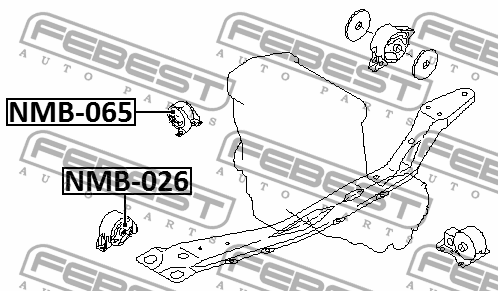 Сайлентблок передней подушки двигателя NMB-065 FEBEST