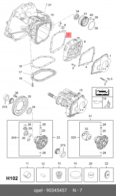 Прокладка OPEL Astra,Corsa,Meriva поддона КПП OE 90345457 GENERAL MOTORS