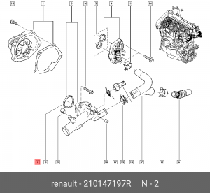 ПРОКЛАДКА НАСОСА СОД (ПАРОНИТ) 210147197R 210147197R RENAULT