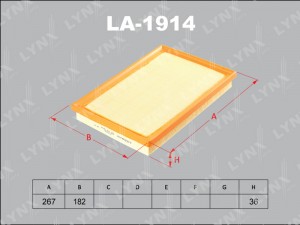Фильтр воздушный подходит для TOYOTA Camry(V50) 2.5 11 / RAV 4 2.5 IV 15, LEXUS  LA-1914 LYNXAUTO