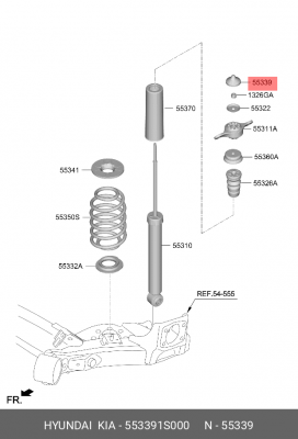 Пыльник HYUNDAI Accent (18-20) опоры амортизатора заднего OE 553391S000 HYUNDAI KIA