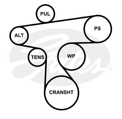 Ремень приводной поликлиновой 6PK1718 GATES 6-PK-1718 GATES
