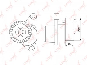 Ролик приводного ремня CITROEN C2,C3,C4 натяжителя LYNX PT-3178 LYNXAUTO