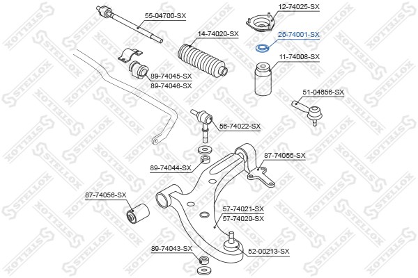 574 1601 [543254M400] !подшипник опоры аморт.\ Nissan Almera N15/N16 99> 26-74001-SX STELLOX