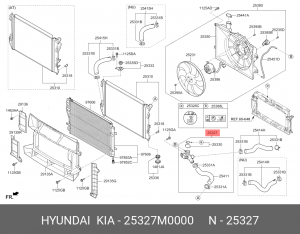 ЗАЛИВНАЯ ГОРЛОВИНА РАДИАТОРА СО ШЛАНГОМ В СБОРЕ 25327-M0000 25327M0000 HYUNDAI KIA