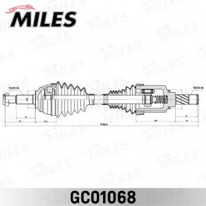 Привод в сборе левый LADA X-RAY 15-/SANDERO II 14- (КПП Renault JR5) GC01068 GC01068 MILES