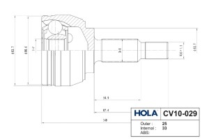 ШРУС наружный CV10029 HOLA