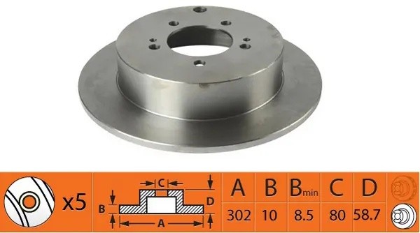 Диск тормозной задний CITROEN C-CROSSER/MITSUBISHI OUTLANDER/ASX/PEUGEOT 4007 BR BR23135 SB NAGAMOCHI