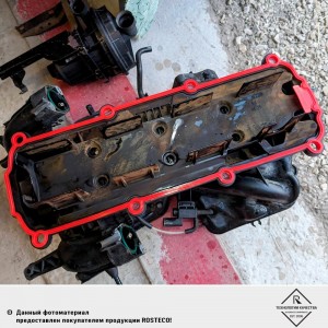 Прокладка клапанной крышки + кольца уплотнительные болтов крепления MVQ 21422 ROSTECO