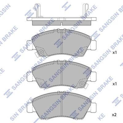 Колодки тормозные HONDA Civic,Jazz передние (4шт.) SANGSIN SP2032 SANGSIN