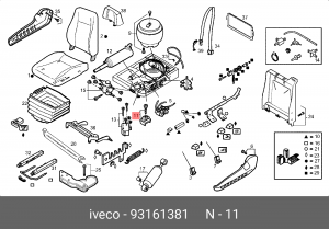 Ремкомплект переднего сиденья 93161381 93161381 IVECO