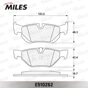 Колодки тормозные задние (Смесь CERAMIC серия PRO) BMW E81/E87/E90/E91/E84 X1 (T E510262 MILES