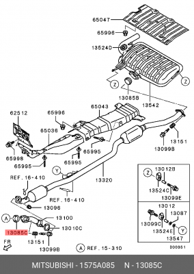 Кольцо уплотнительное выхлопной трубы MITSUBISHI 1575A085 1575A085 MITSUBISHI