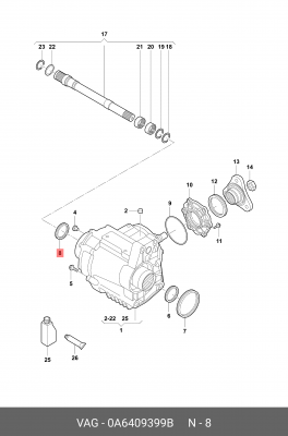 Сальник VW Tiguan коробки раздаточной OE 0A6 409 399 B VAG
