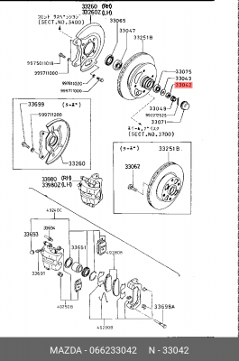 Гайка ступичная 066233042 0662-33-042 MAZDA