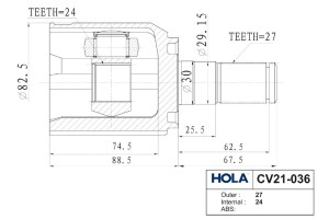 ШРУС внутренний CV21-036 HOLA