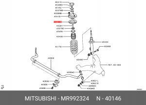 Прокладка MITSUBISHI L200 (05-) пружины подвески передней верхняя OE MR992324 MITSUBISHI